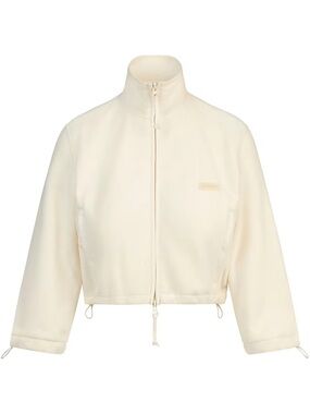SKIMS Fleece Lounge Shrunken Zip Up Jacket – Ecru – Size Small – New